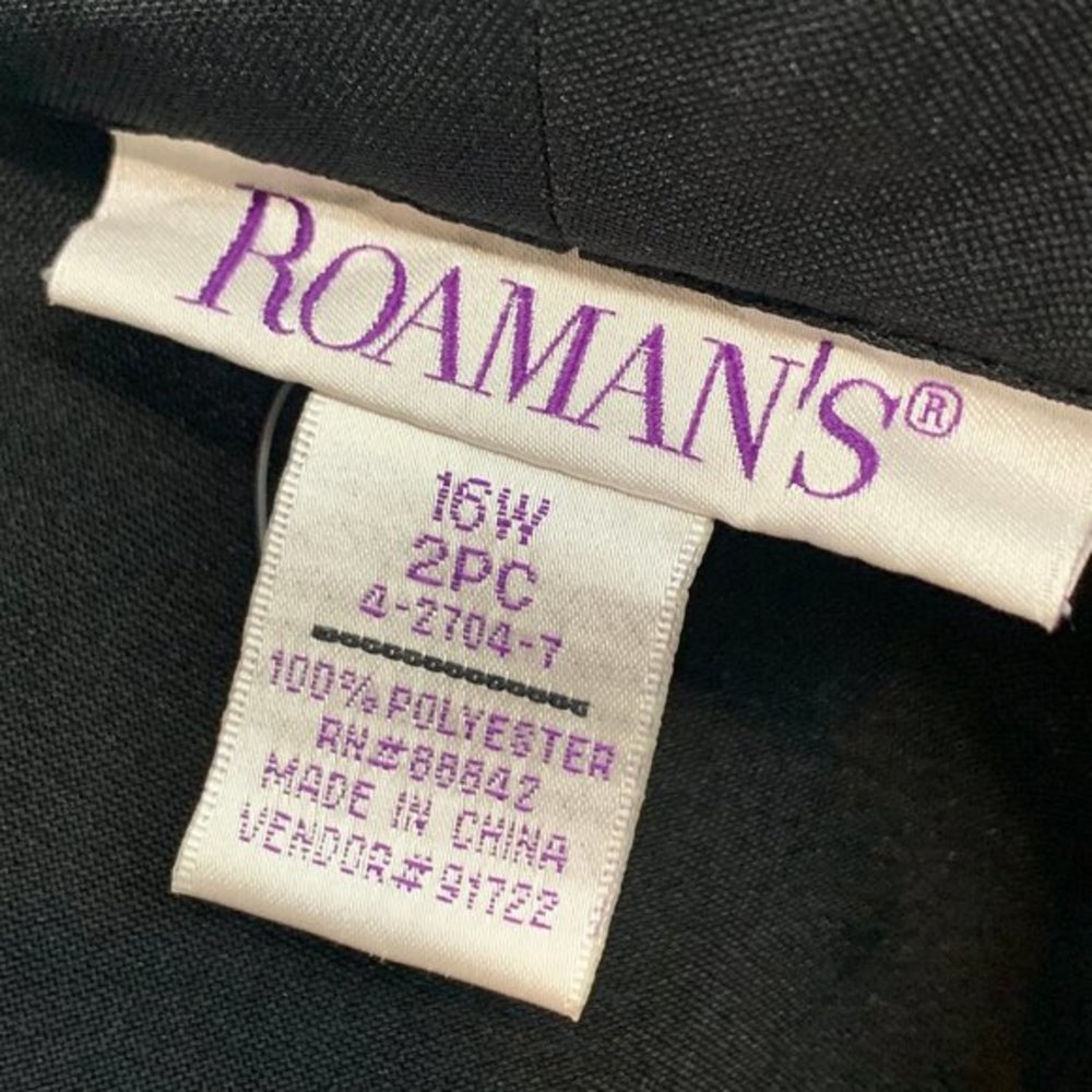 Roaman’s Black Lightweight Jacket One Button 16w … - image 3